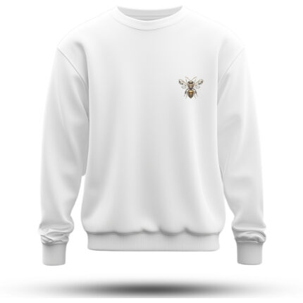 Unisex Φούτερ με Σχέδιο Μέλισσα Jewel - Λευκό (Μικρό Σχέδιο Στο Στήθος)